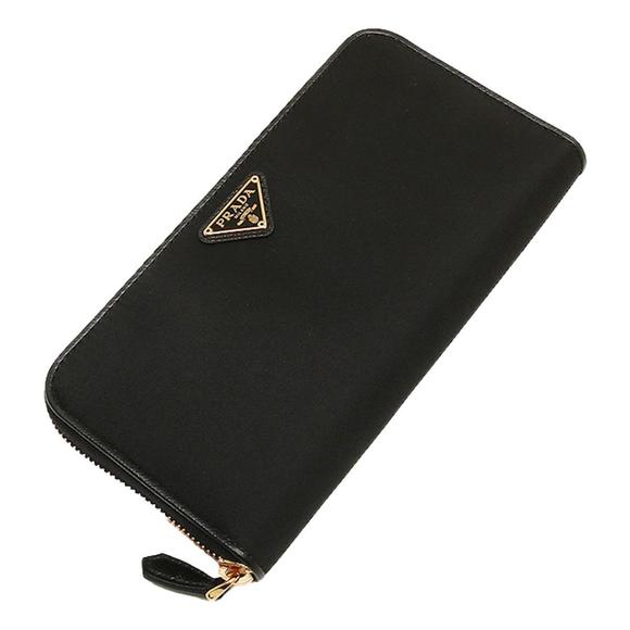 Prada Black Tessuto Nylon Zip Around Wallet Gold Triangle - Picture 3 of 7